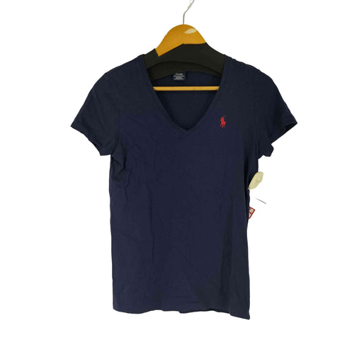 ラルフローレンスポーツ RALPH LAUREN SPORT ミニポニー刺繍 Vネック S/S Tシャツ レディース  M